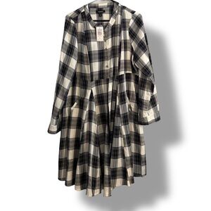 💕4/$40 0076) NWT Torrid sz 0 black and white plaid duster